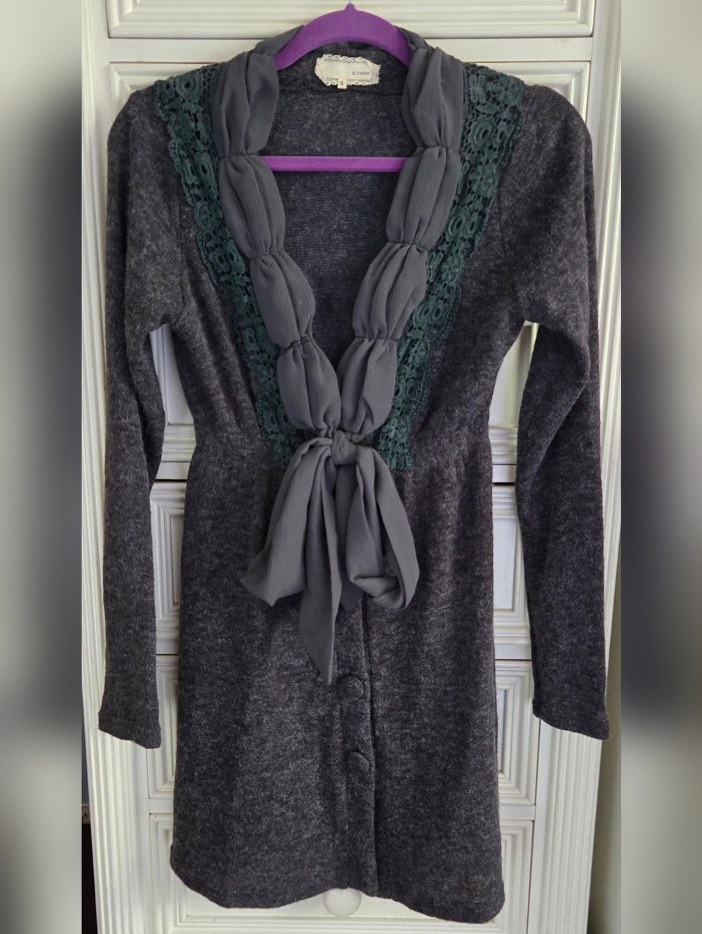 A'reve Charcoal Gray Sweater Dress Size S - Picture 7 of 11